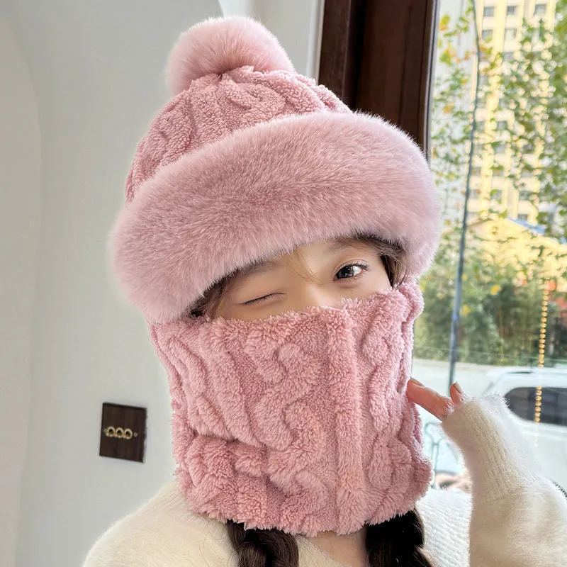 Winter-SpecialsWomen's Winter Warm Windproof Plush Scarf Hat