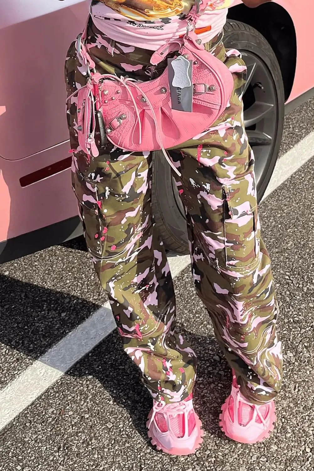 Women Camo Cargo Pants Camouflage Army Fatigue High Waisted Jogger Sweatpants Plus Size