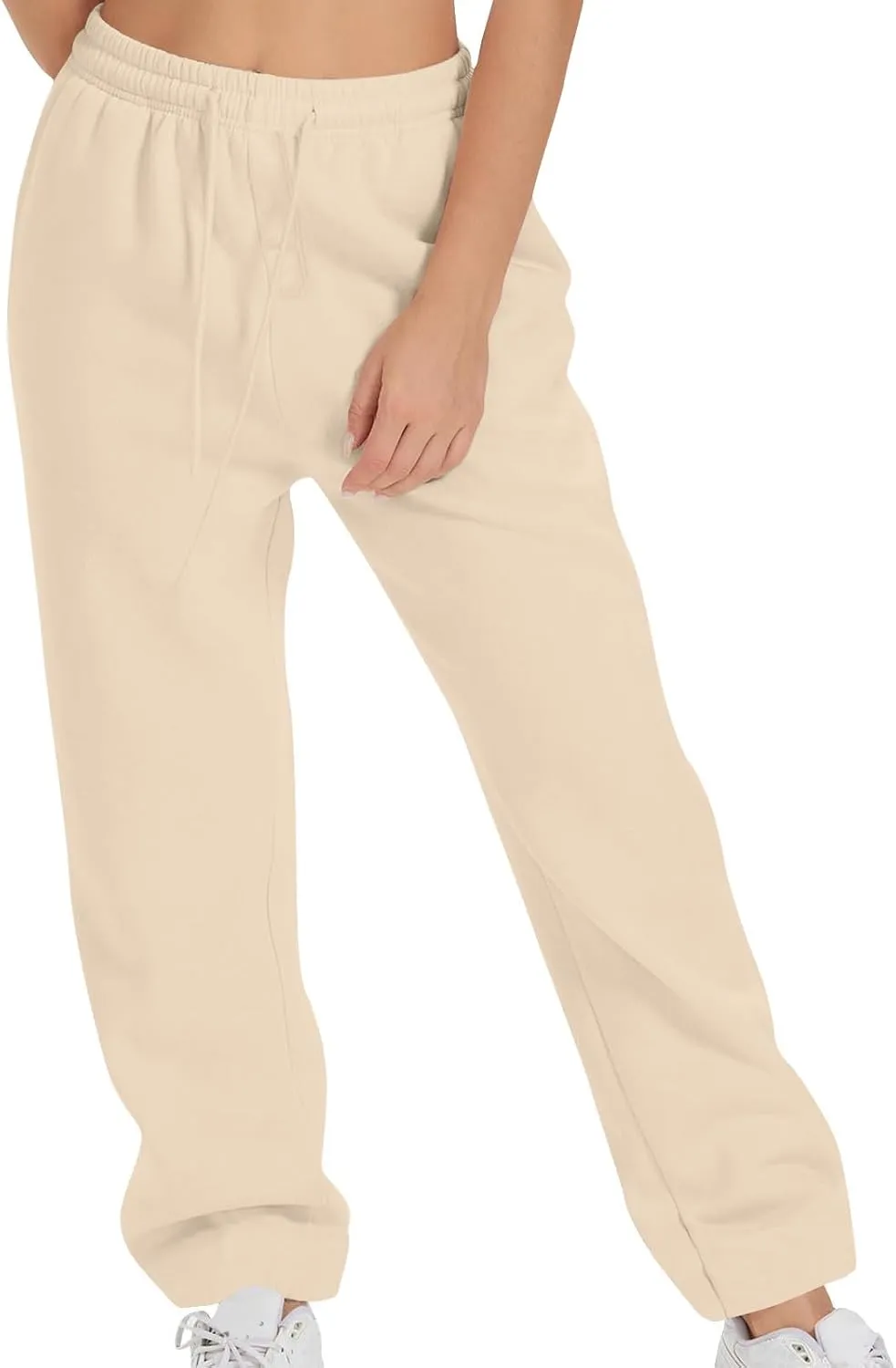 Women Drawstring Sweatpants Elastic Waist Sweatpant Plus Thick Trousers Solid Workout Pants Multi Pockets Fall Pant