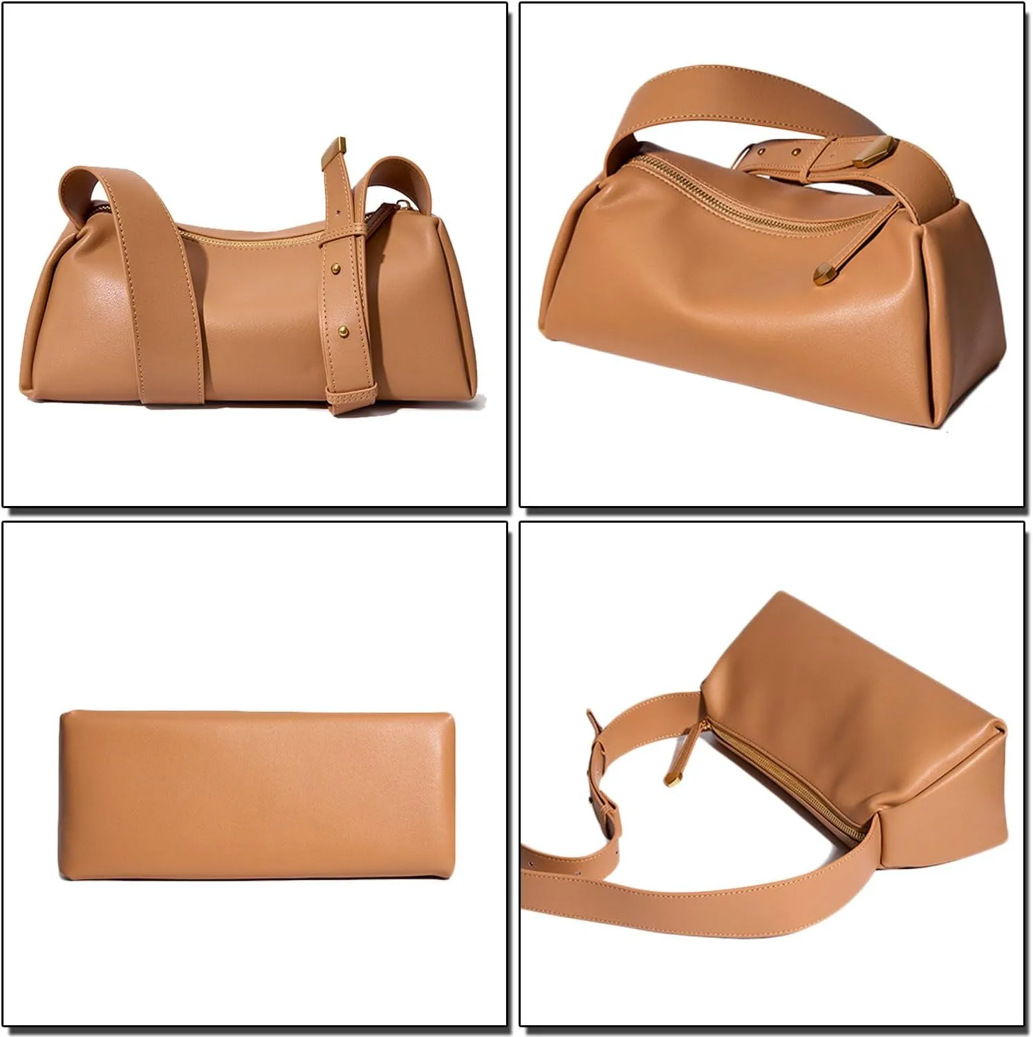 Women Genuine Leather Purses Small Shoulder Bags Ladies Modern Crossbody Bag Designer Handbag with Adjustable Strap
