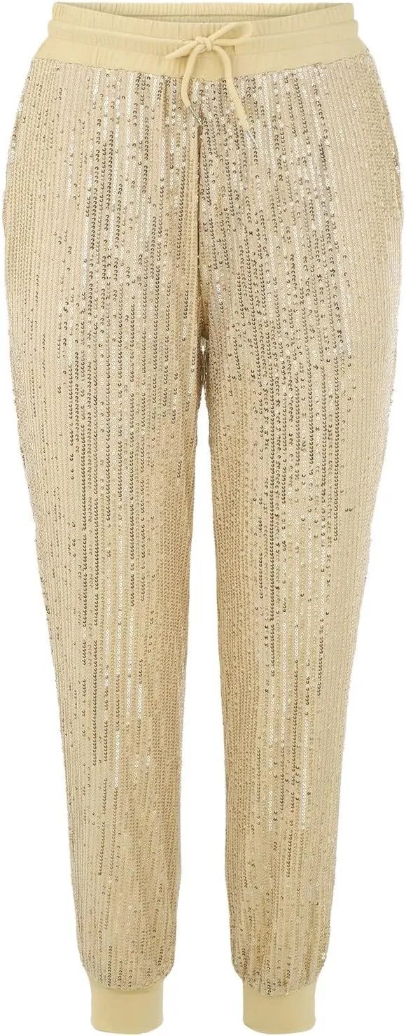Women Sparkly Flared Leg Pants Cloth High Sequin Women Foot Sexy Pants Fashion Waisted Tape Trousers Night Out