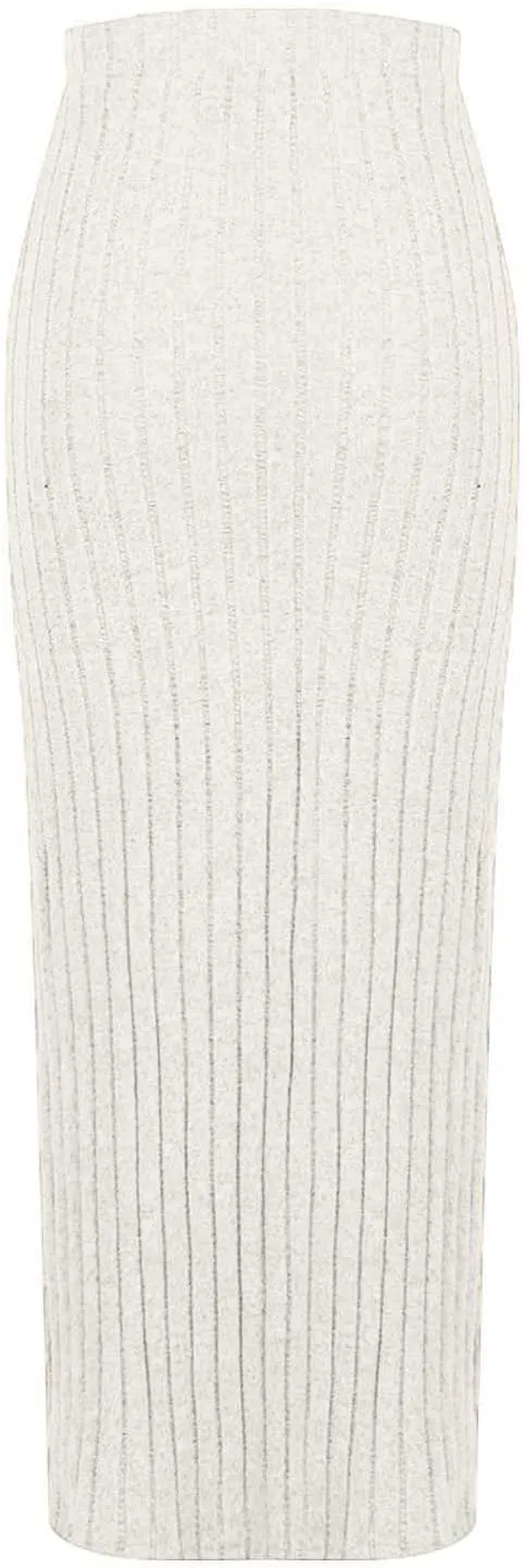 Women's Knitted Skirts Basic Fashion Elastic High Waisted Midi Long Bodycon Pencil Skirt Trendy Casual Spring Outfit