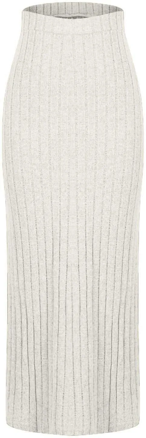 Women's Knitted Skirts Basic Fashion Elastic High Waisted Midi Long Bodycon Pencil Skirt Trendy Casual Spring Outfit