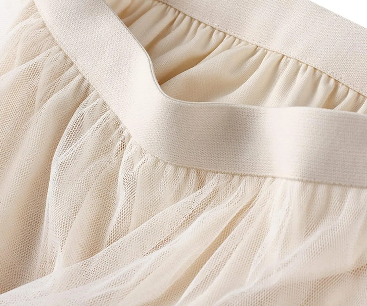 Women's Layered Midi Skirt,Fairy Elastic Waist A Line Tutu Tulle Skirt Princess Petticoat