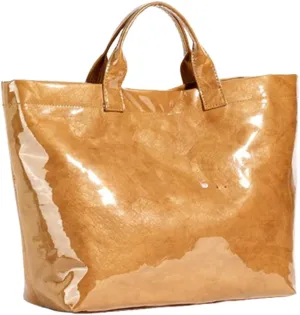 Womens Letters Print Tote Bag, PVC Waterproof Kraft Paper HandbagsFashion Retro Tote Bag