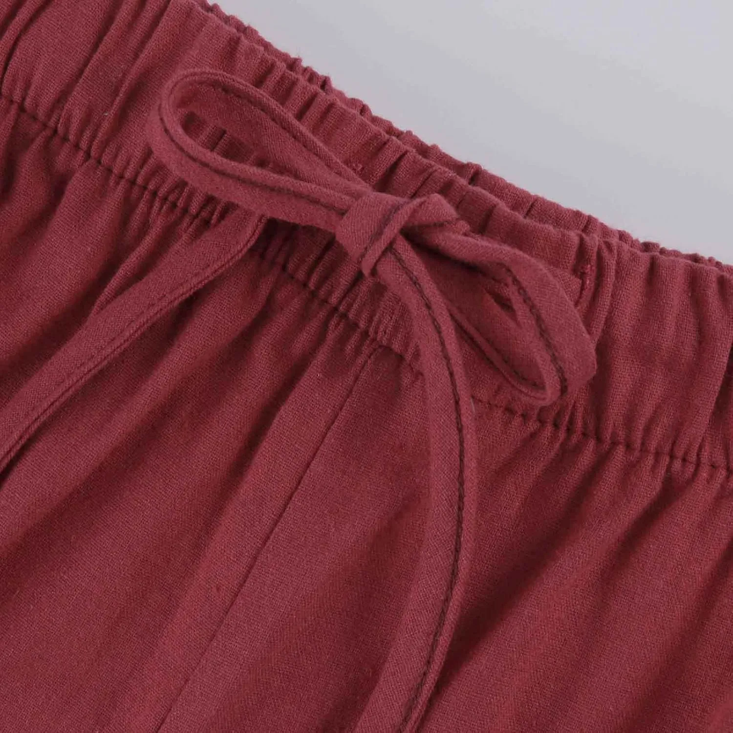 Womens Linen Summer Palazzo Pants Flowy Wide Leg Beach Pants Casual Lounge Pants Travel Vacation Outfits with Pockets