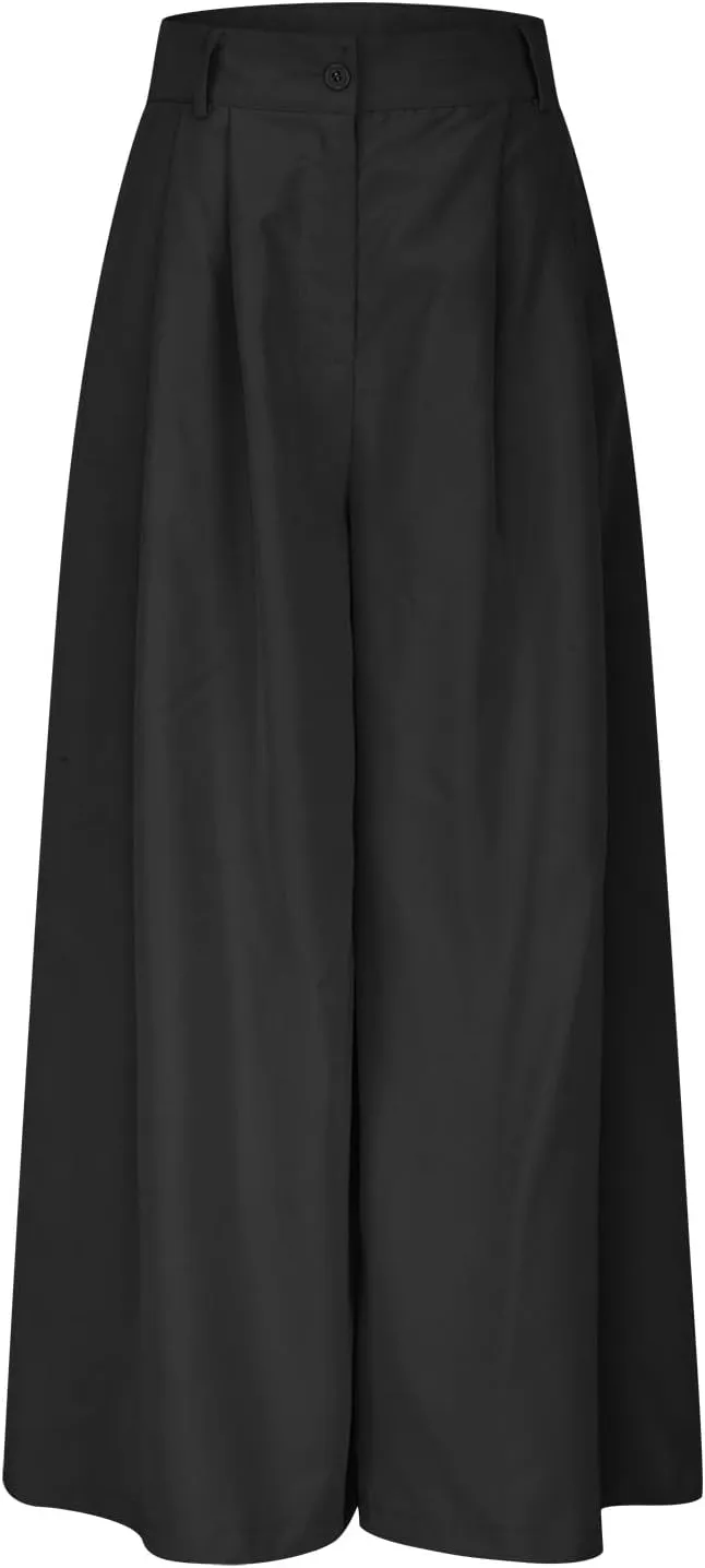 Womens Palazzo Long Pants High Waist Wide Leg Dress Pant Loose Fit Business Casual Trousers with Pocket for Office