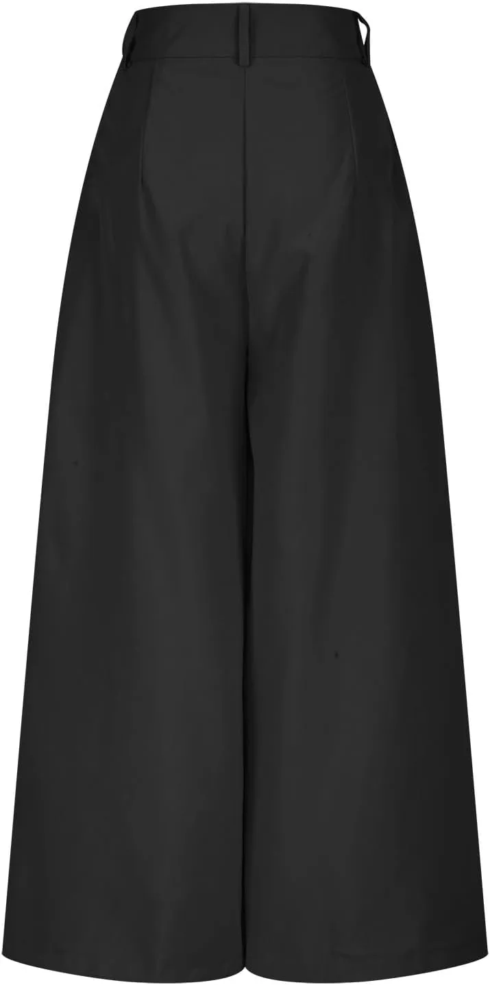 Womens Palazzo Long Pants High Waist Wide Leg Dress Pant Loose Fit Business Casual Trousers with Pocket for Office