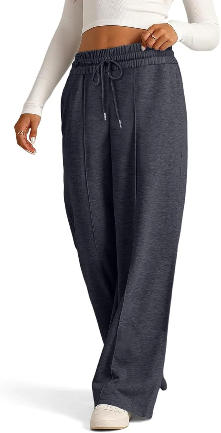 Women's Pants, Linen Pants Summer High Waisted Straight Leg Wide Lightweight Loose
