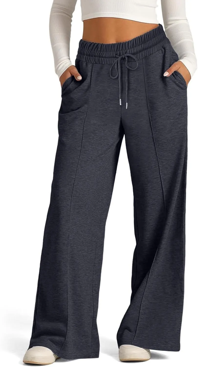 Women's Pants, Linen Pants Summer High Waisted Straight Leg Wide Lightweight Loose