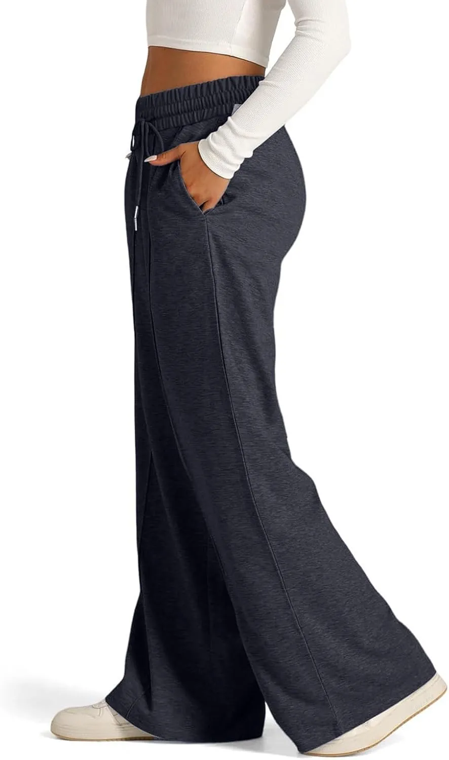 Women's Pants, Linen Pants Summer High Waisted Straight Leg Wide Lightweight Loose