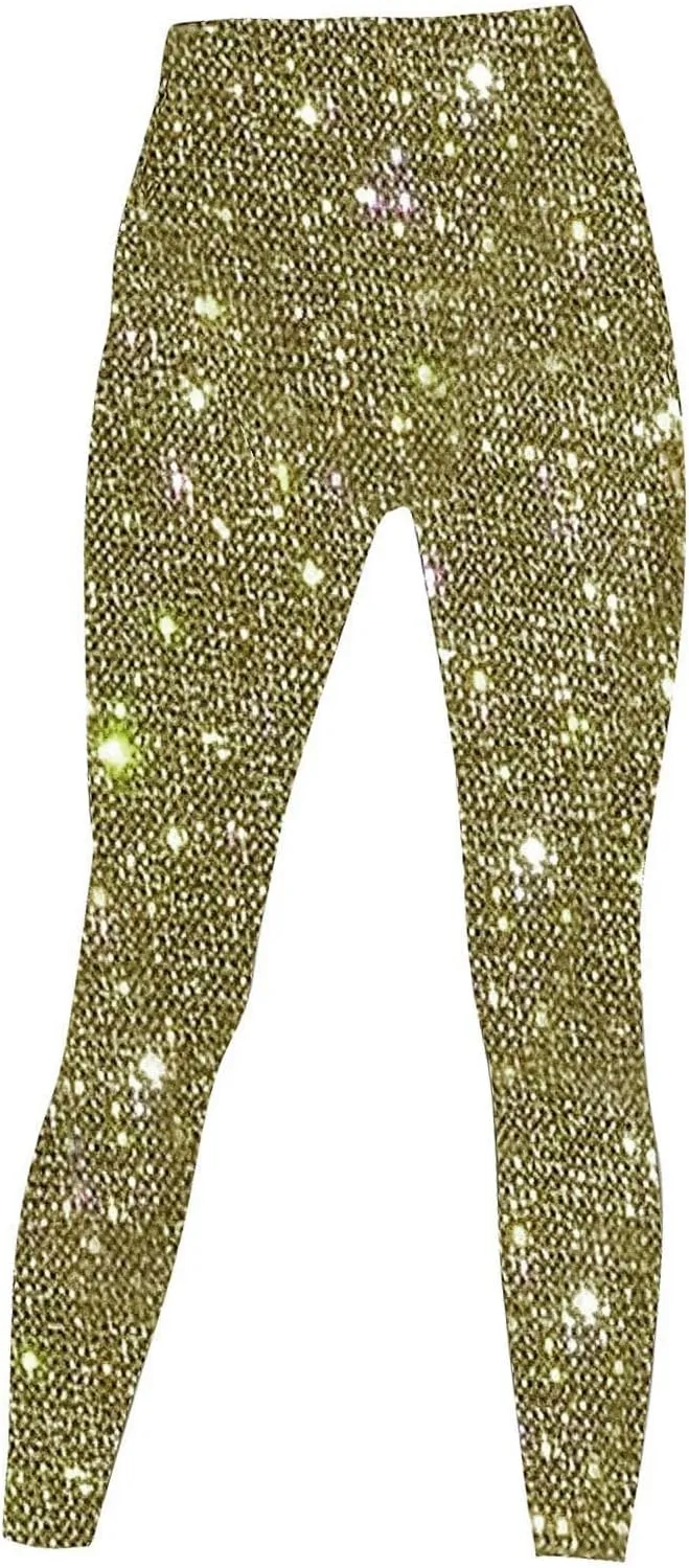 Women's Satin Pants Women's High Waisted Sequin Loose Drape Wide Leg Pants Fashion Casual Pants Clubwear Streetwear