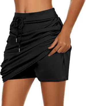 Womens Skorts with Pockets Tummy Control Plus Size Tennis Skirts High Waist Athletic Sports Pants Casual Shorts