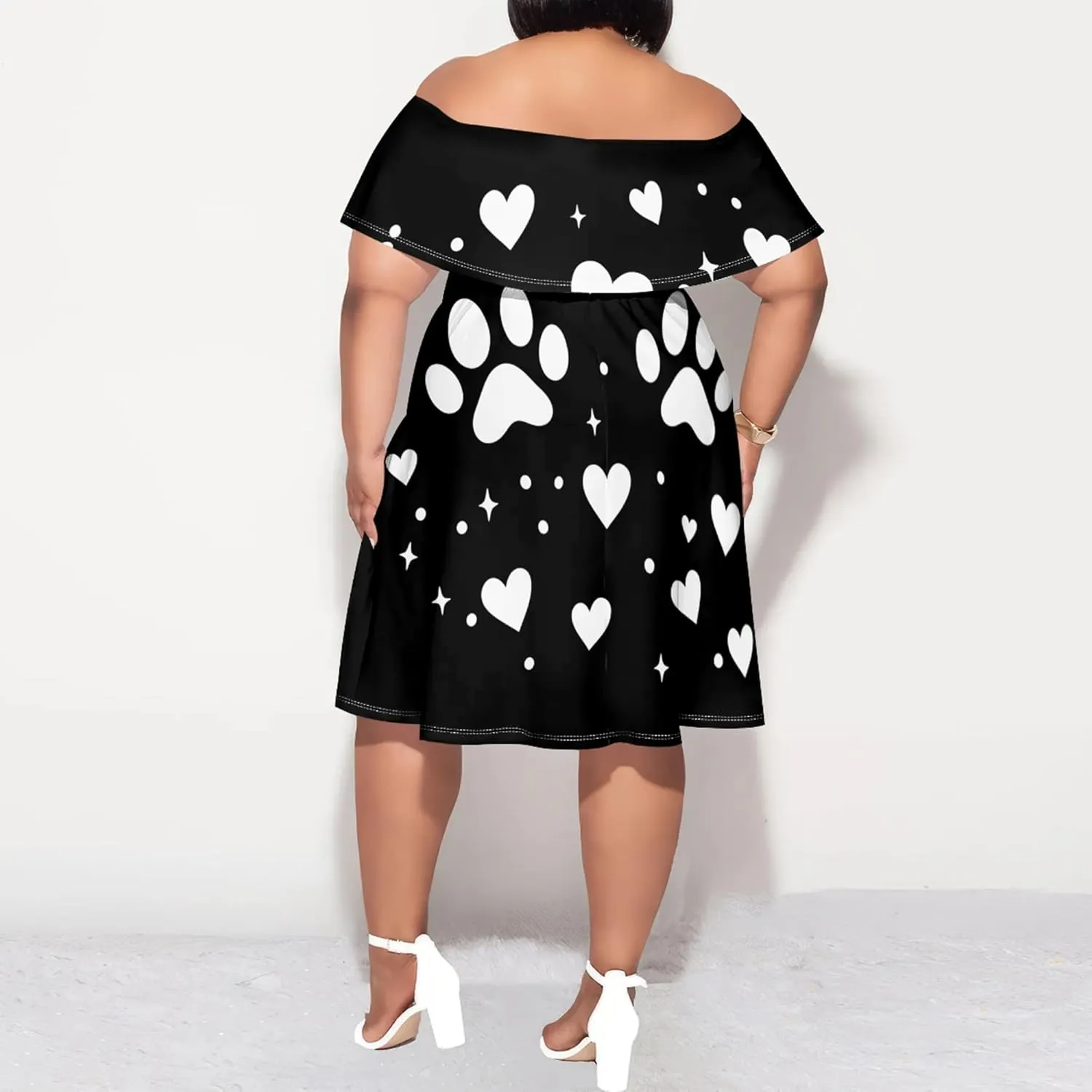 Women's Summer Fall Dresses 2024 Boho Floral Off Shoulder Wrap Layer Ruffle Short Sleeve Casual A-Line Mini Dress