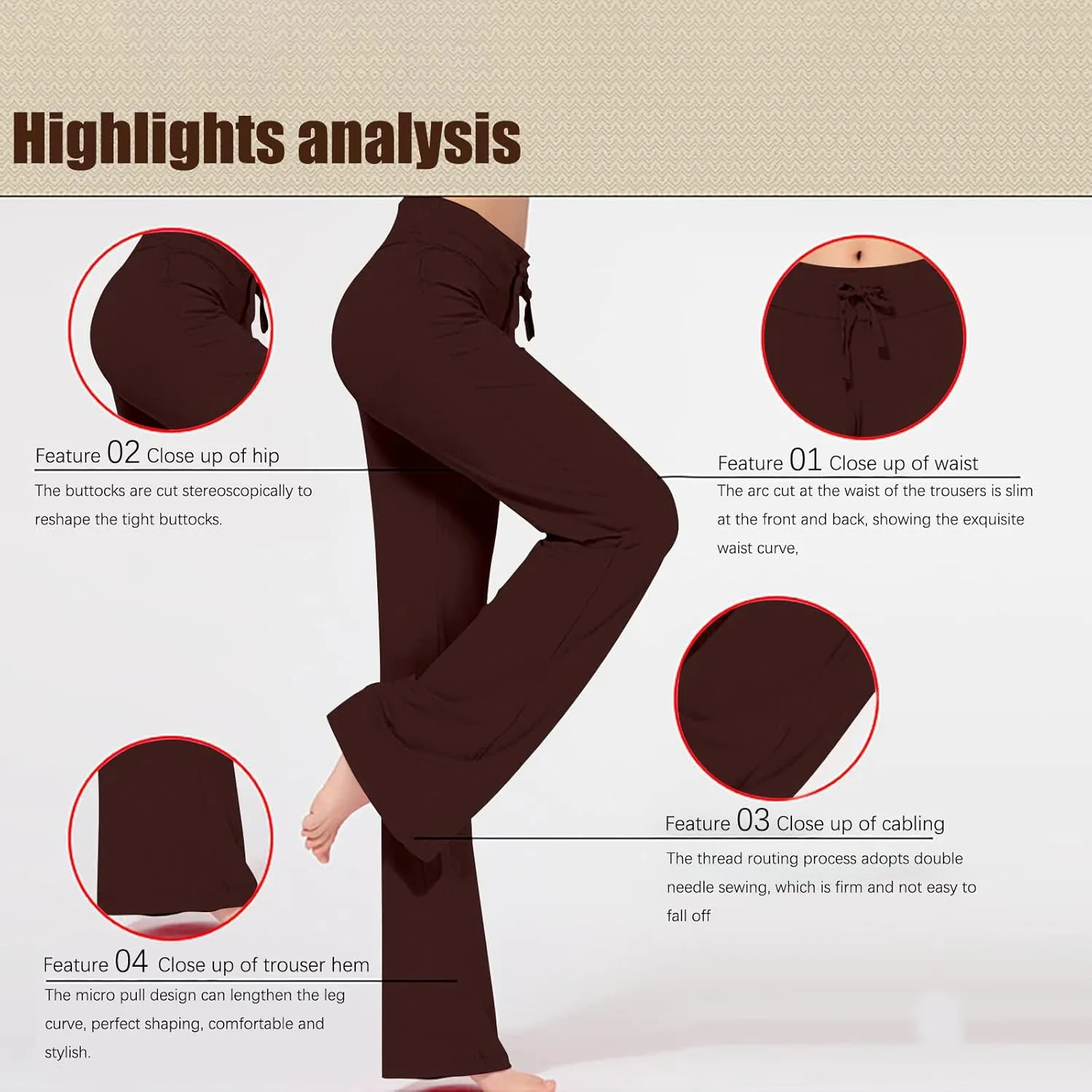 Womens Wide Leg Pants Yoga Leggings Drawstring Elastic High Waist Gym Sports Tights Pant Workout Casual Loose Trousers