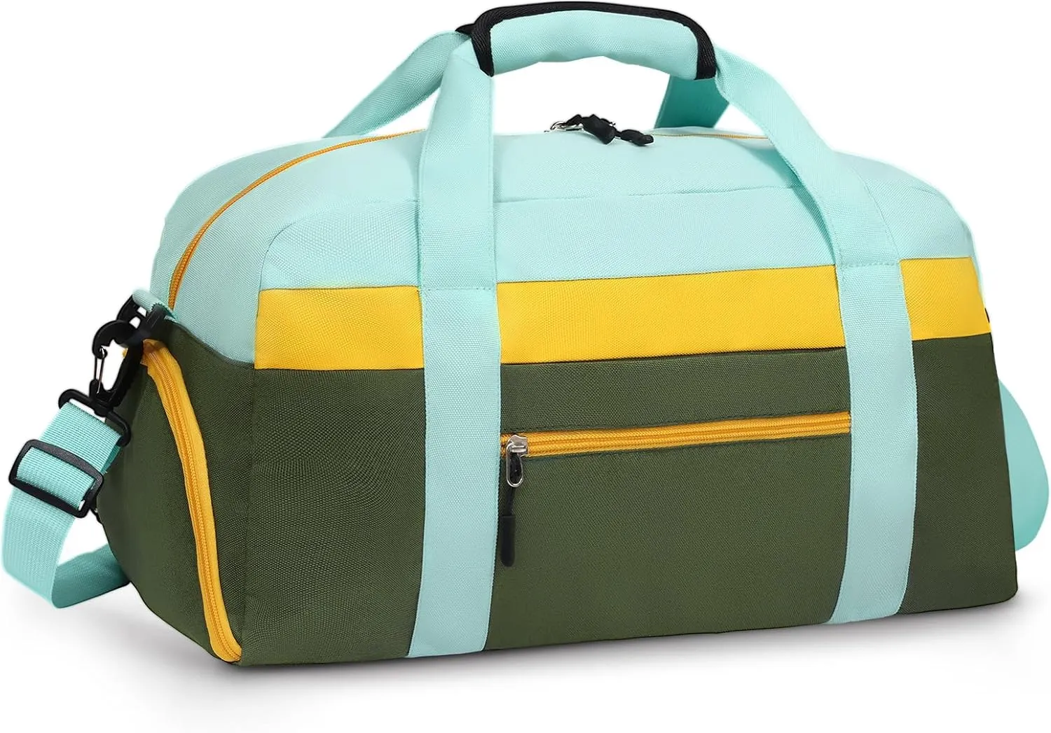 WOOMADA Kids Duffle Bag for Boys or Girls, Kids Overnight Bag with Shoe CompartmentWet Pocket, Ideal for School Practice, Sports, Travel(army green)