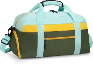 WOOMADA Kids Duffle Bag for Boys or Girls, Kids Overnight Bag with Shoe CompartmentWet Pocket, Ideal for School Practice, Sports, Travel(army green)