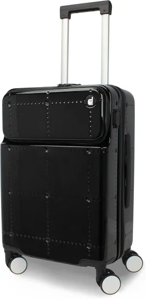 World Traveler Dejuno Smart Luggage with USB Ports, Black, Carry-On 20-Inch
