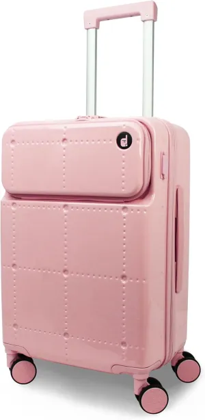 World Traveler Dejuno Smart Luggage with USB Ports, Pink, Carry-On 20-Inch