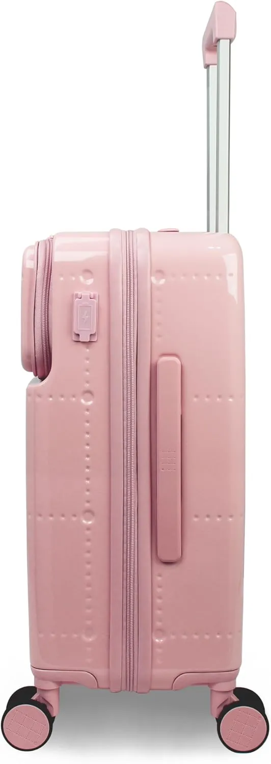 World Traveler Dejuno Smart Luggage with USB Ports, Pink, Carry-On 20-Inch