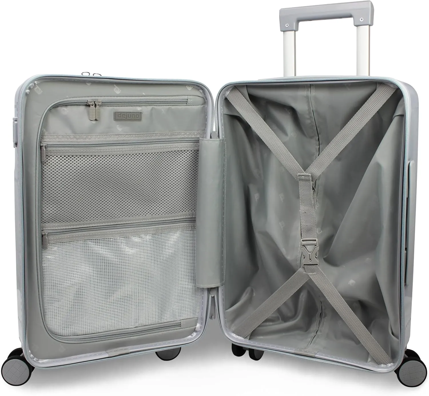 World Traveler Dejuno Smart Luggage with USB Ports, Silver, Carry-On 20-Inch