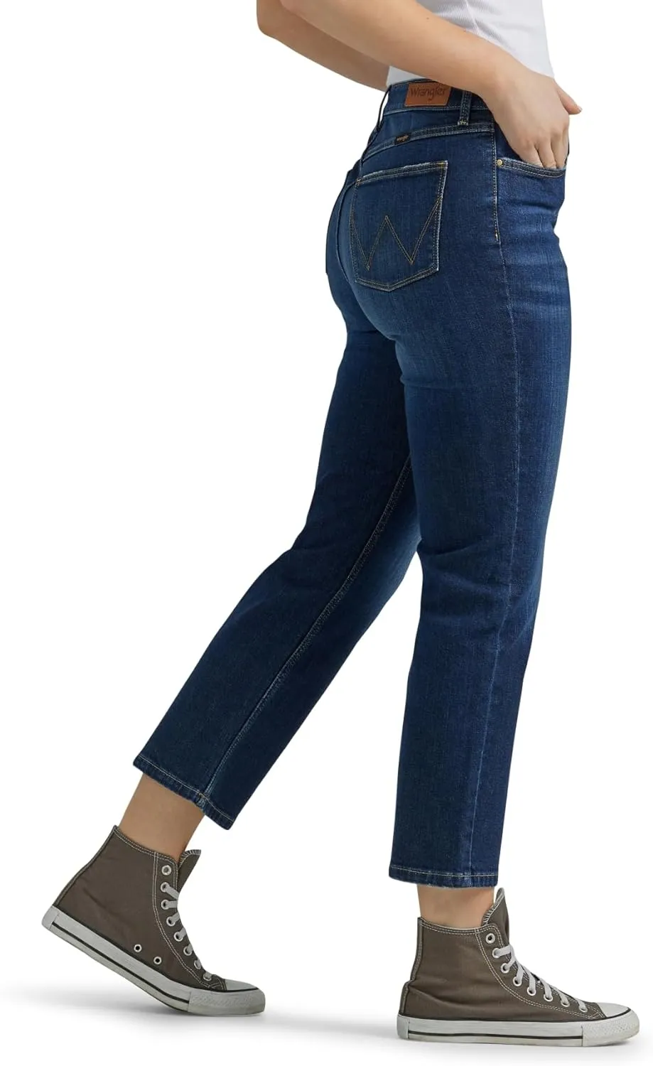 Wrangler Women's High-Rise Rodeo Straight Leg Crop Jean