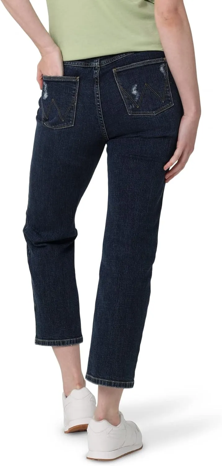 Wrangler Women's High-Rise Rodeo Straight Leg Crop Jean