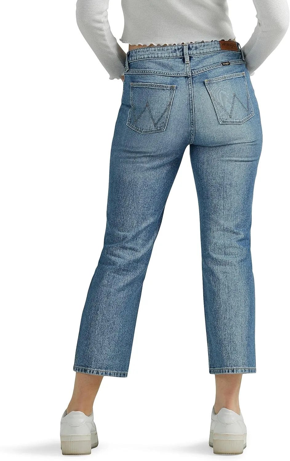 Wrangler Women's High-Rise Rodeo Straight Leg Crop Jean