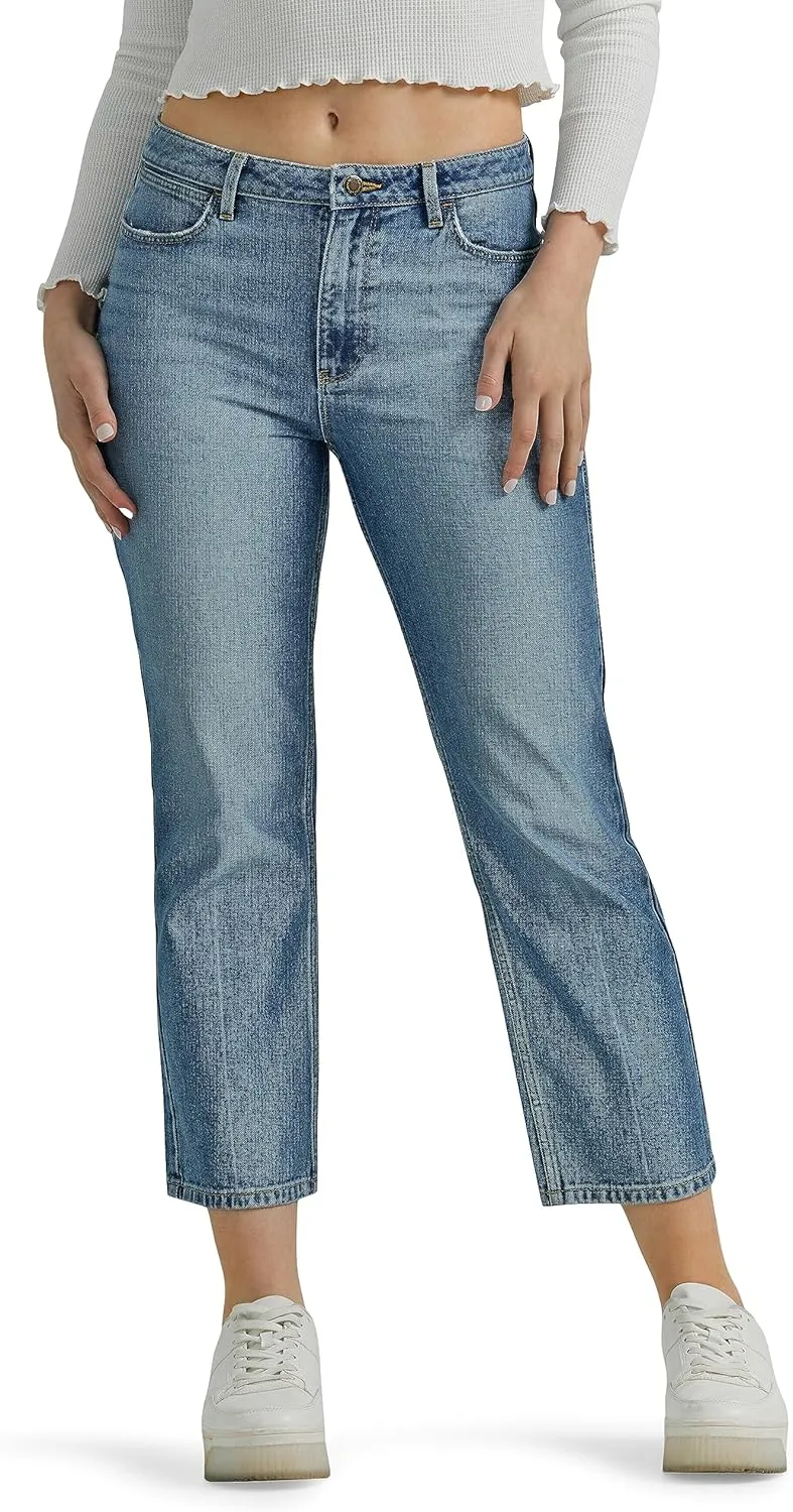 Wrangler Women's High-Rise Rodeo Straight Leg Crop Jean
