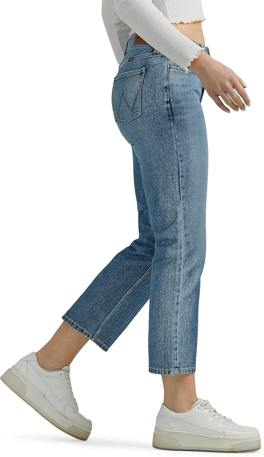 Wrangler Women's High-Rise Rodeo Straight Leg Crop Jean