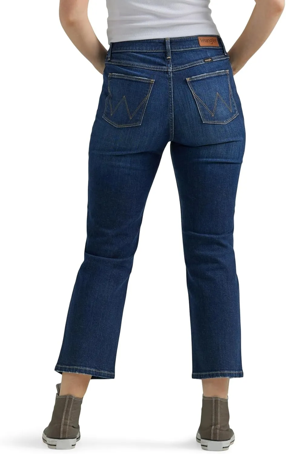 Wrangler Women's High-Rise Rodeo Straight Leg Crop Jean