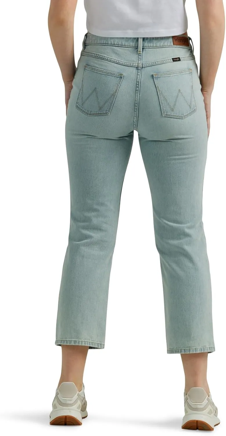 Wrangler Women's High-Rise Rodeo Straight Leg Crop Jean