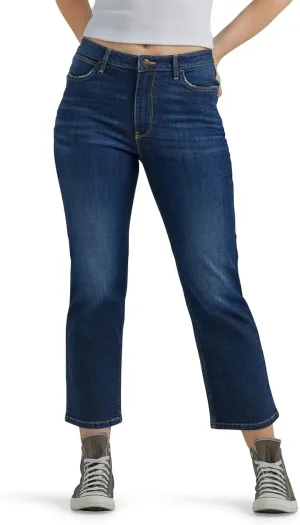 Wrangler Women's High-Rise Rodeo Straight Leg Crop Jean