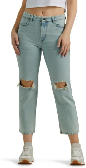 Wrangler Women's High-Rise Rodeo Straight Leg Crop Jean