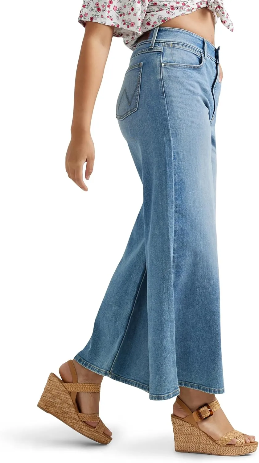 Wrangler Women's High-Rise Wide Leg A-line Crop Jean