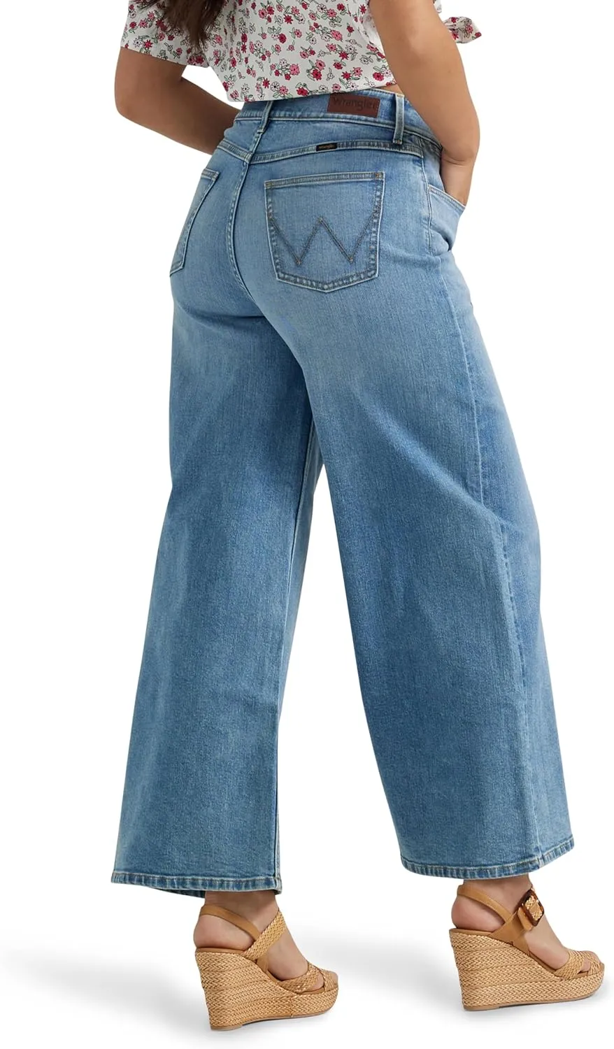 Wrangler Women's High-Rise Wide Leg A-line Crop Jean