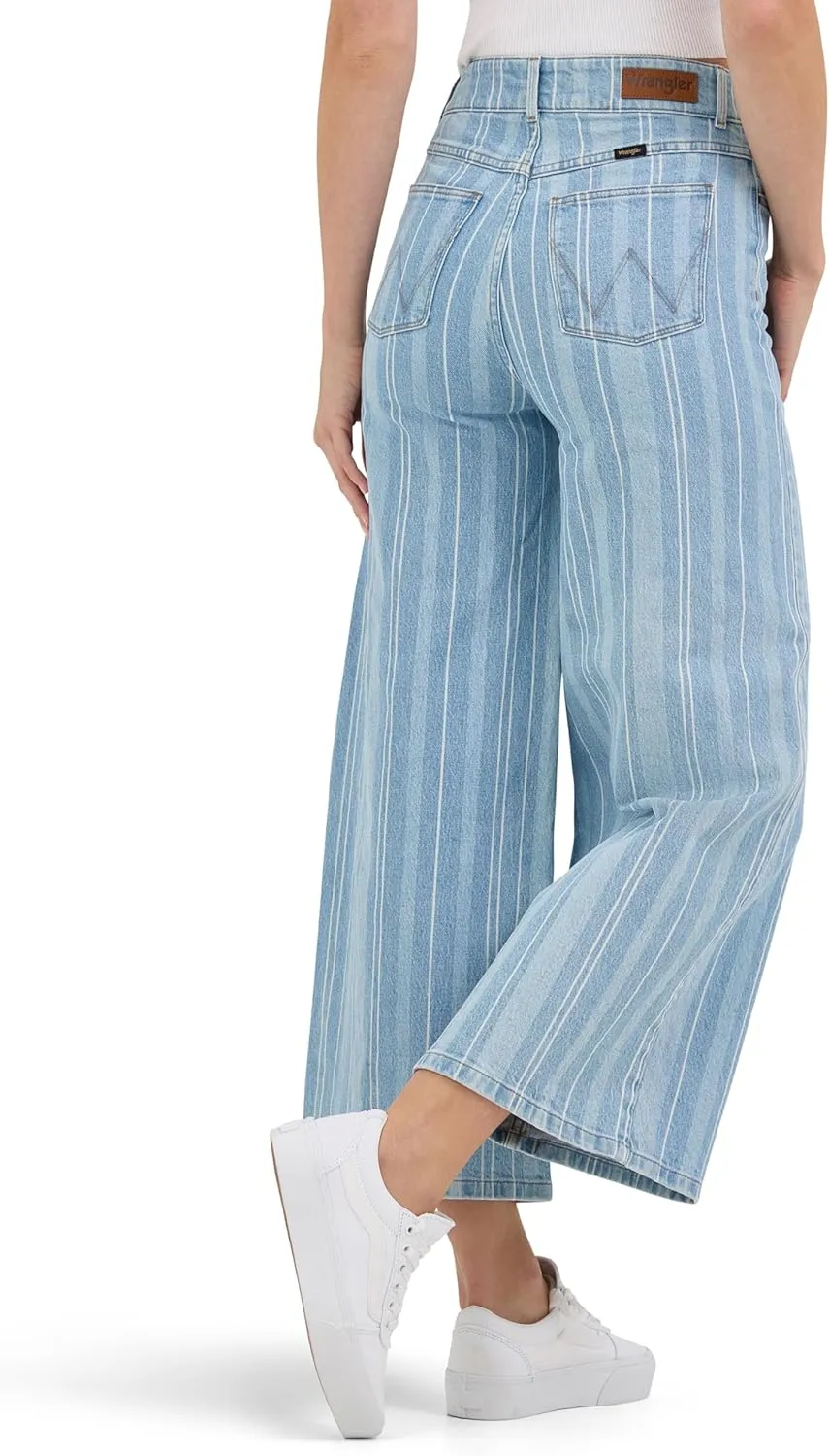 Wrangler Women's High-Rise Wide Leg A-line Crop Jean