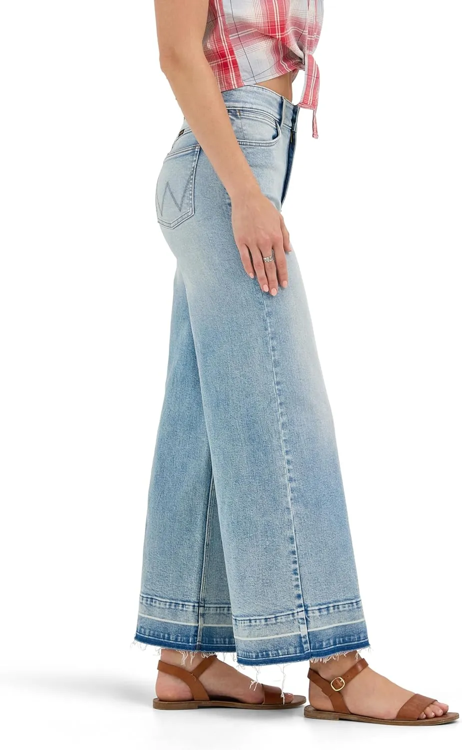 Wrangler Women's High-Rise Wide Leg A-line Crop Jean