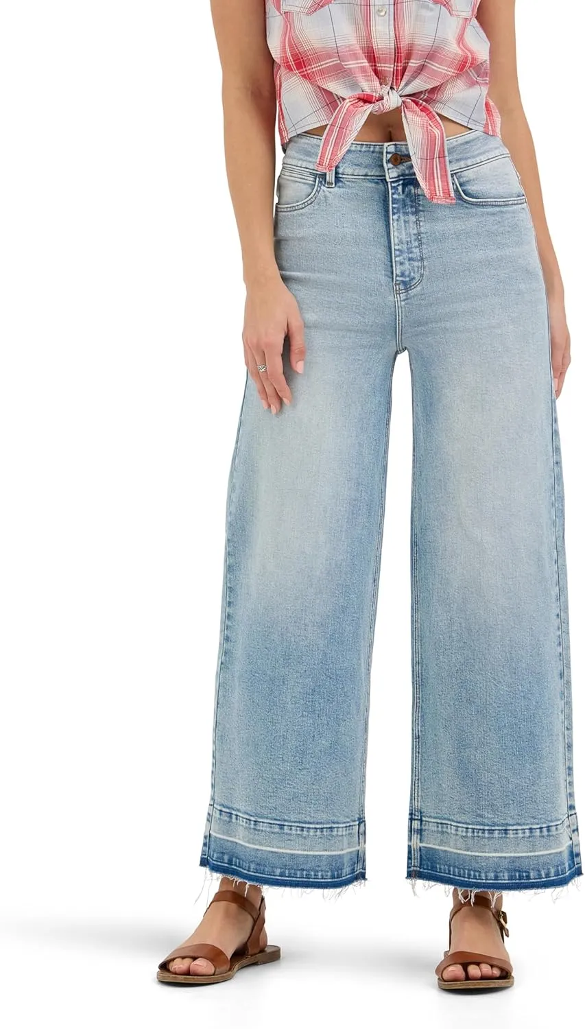 Wrangler Women's High-Rise Wide Leg A-line Crop Jean