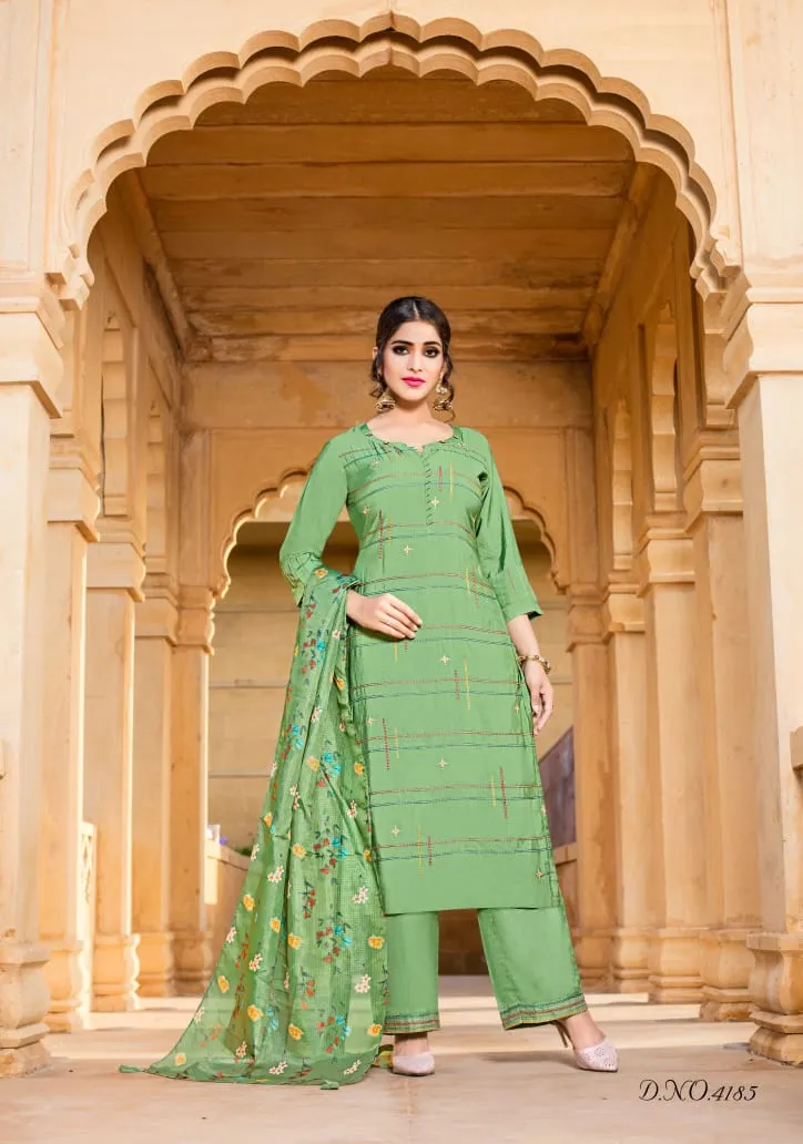 YAMI FASHION RUHAANI PURE VISCOSE OCCASIONAL WEAR EMBROIDERED DRESS