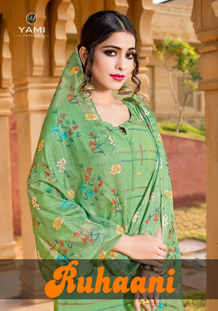 YAMI FASHION RUHAANI PURE VISCOSE OCCASIONAL WEAR EMBROIDERED DRESS