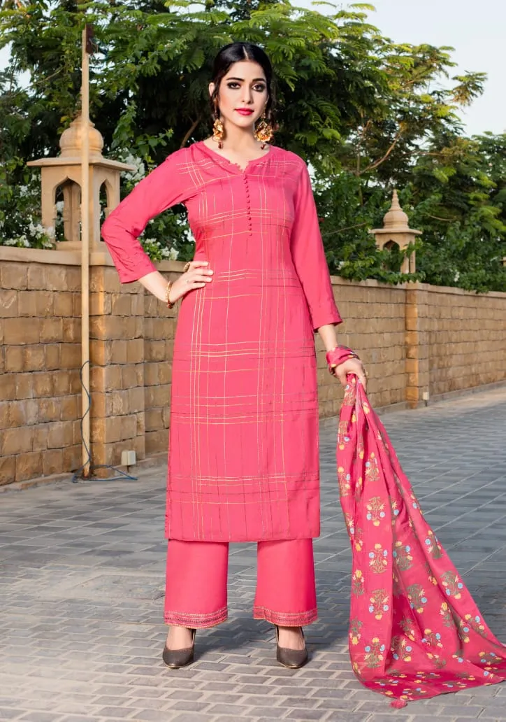YAMI FASHION RUHAANI PURE VISCOSE OCCASIONAL WEAR EMBROIDERED DRESS