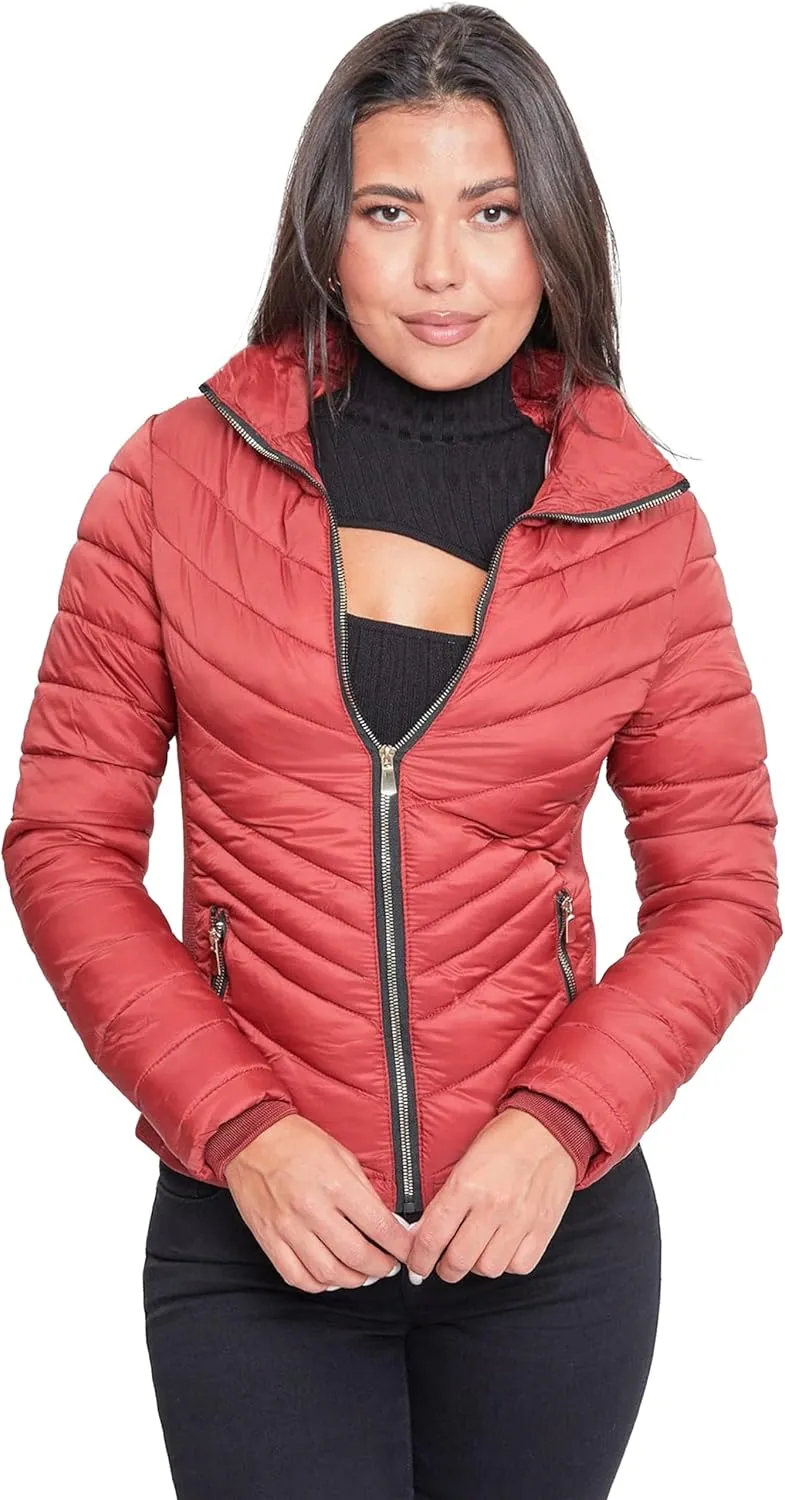 YMI Women's Junior Full Length Puffer Jacket with Detachable Sherpa Hood