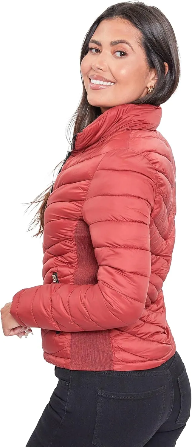 YMI Women's Junior Full Length Puffer Jacket with Detachable Sherpa Hood