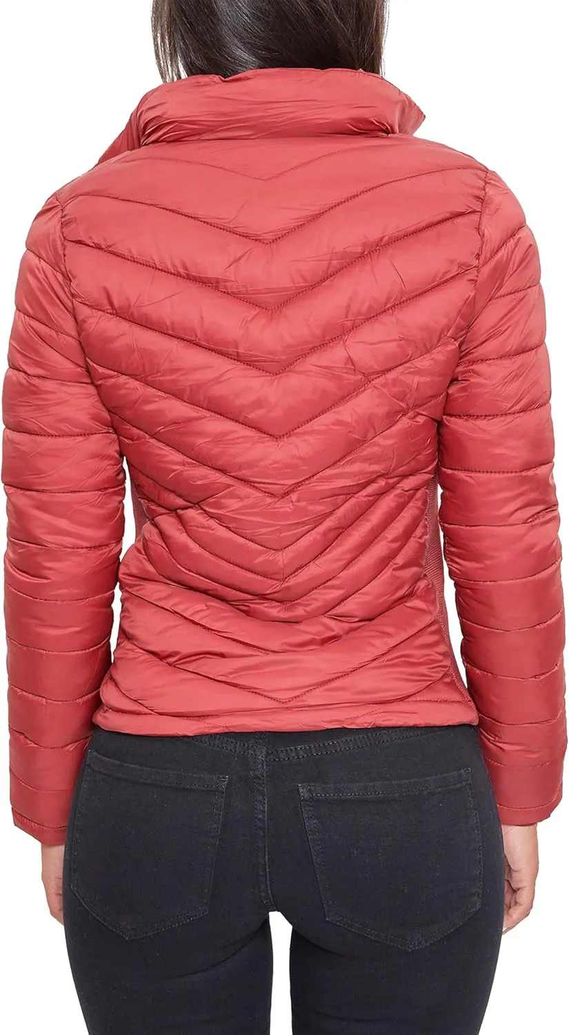 YMI Women's Junior Full Length Puffer Jacket with Detachable Sherpa Hood