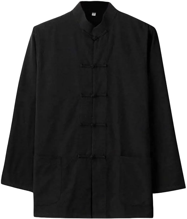 ZooBoo Traditional Long Sleeve Tang Kung Fu Uniform Men's Shirt