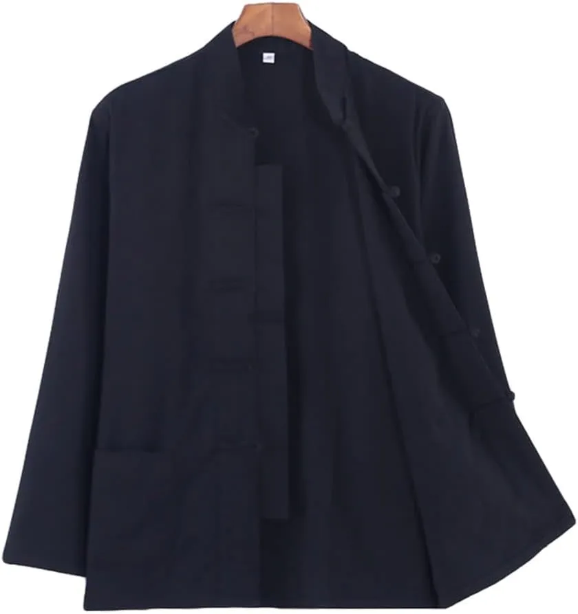 ZooBoo Traditional Long Sleeve Tang Kung Fu Uniform Men's Shirt